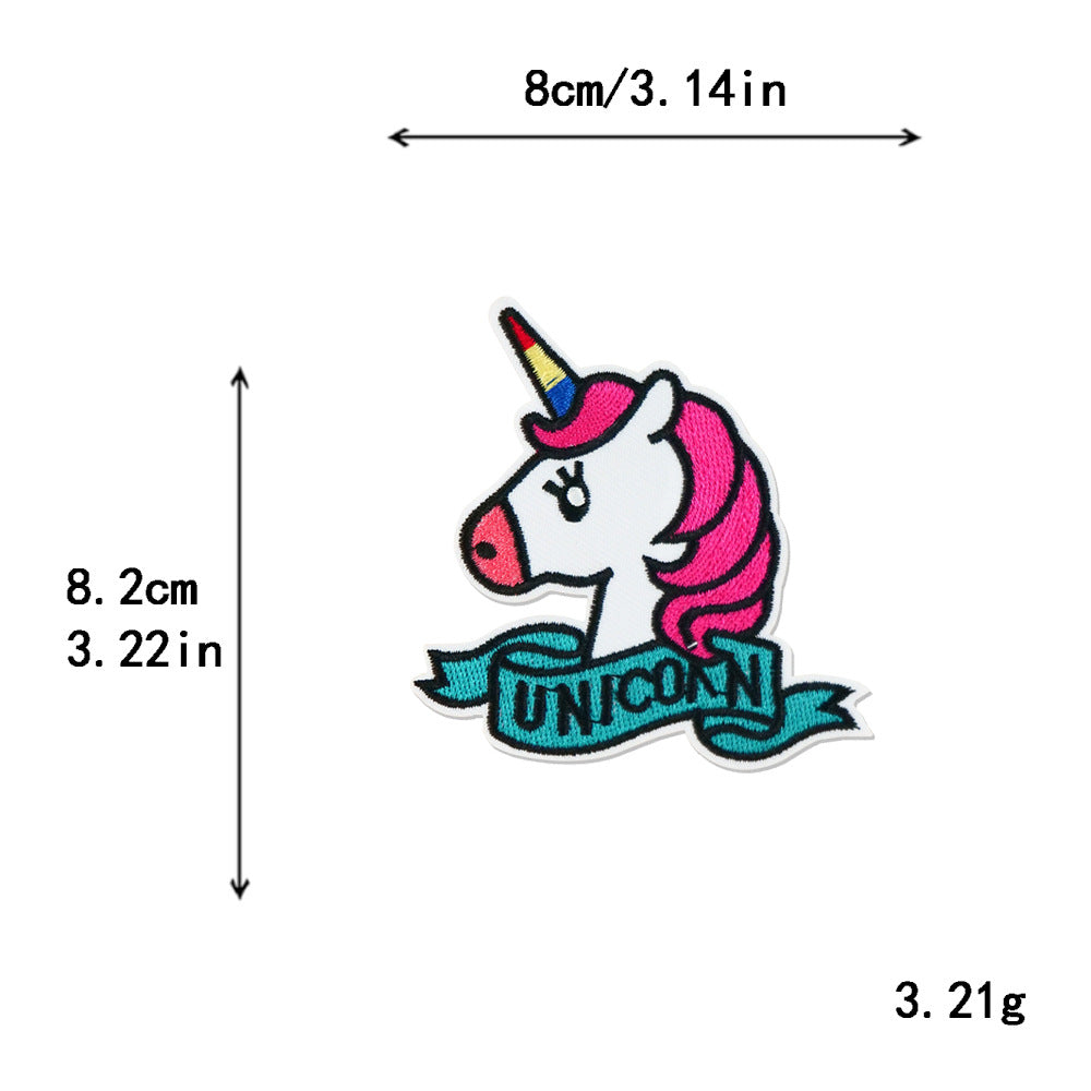 Wholesale  DIY Embroidered Unicorn Cloth Patch Hat Clothes Patch